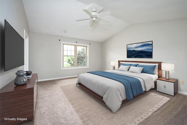 1004 Augusta Ln, Penn Twp Wml, PA 15644 - bedroom with vaulted ceiling, baseboards, light carpet, and a ceiling fan