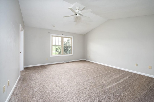 1004 Augusta Ln, Penn Twp Wml, PA 15644 - carpeted empty room with a ceiling fan, vaulted ceiling, and baseboards