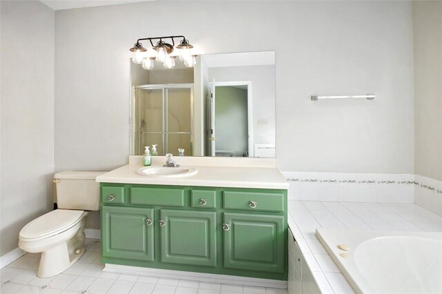 1004 Augusta Ln, Penn Twp Wml, PA 15644 - full bathroom featuring toilet, tile patterned floors, a stall shower, vanity, and a bath