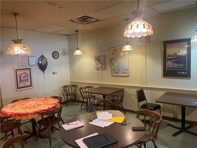 557 Mckean Ave, Donora, PA 15033 - dining room with a paneled ceiling and tile patterned floors
