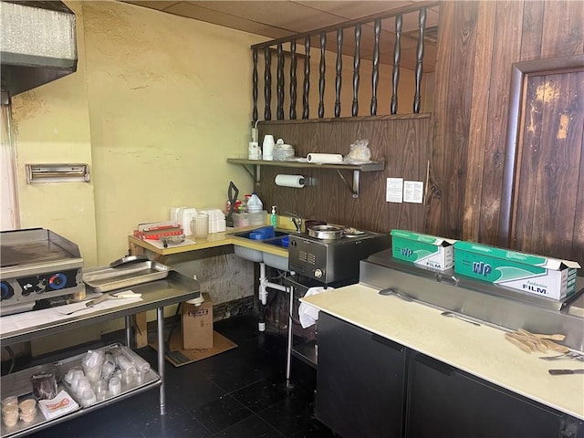 557 Mckean Ave, Donora, PA 15033 - kitchen featuring wooden walls