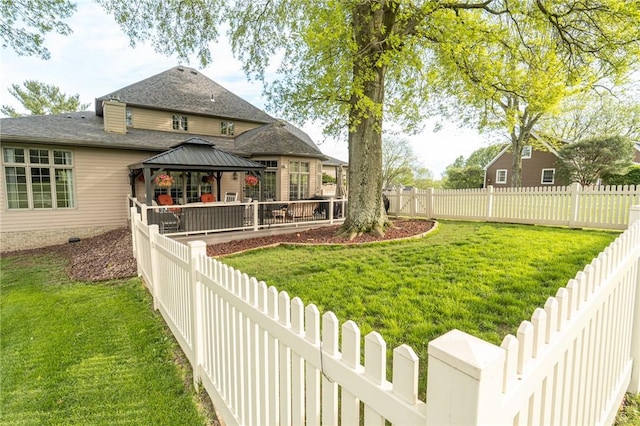view of yard with a gazebo
