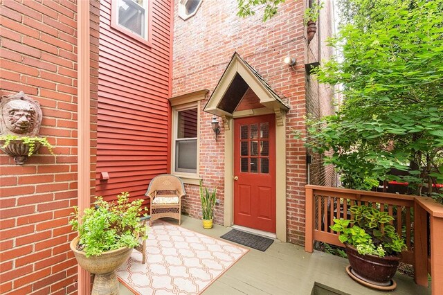 2220 Sarah St, South Side, PA 15203 - property entrance featuring brick siding