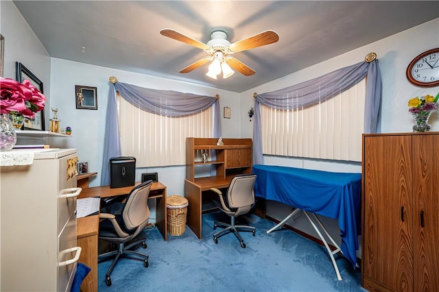 1079 Hedy Lynn Dr, North Huntingdon, PA 15642 - carpeted office featuring a ceiling fan
