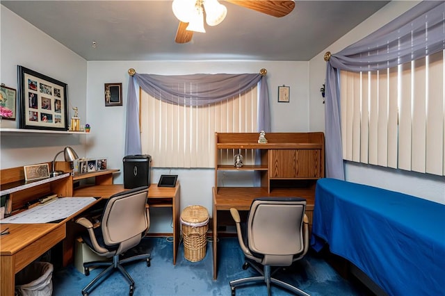 1079 Hedy Lynn Dr, North Huntingdon, PA 15642 - home office featuring ceiling fan and carpet floors