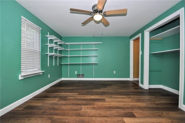 3053 Scheinbach Rd, Jefferson Hills, PA 15332 - unfurnished bedroom with wood finished floors, baseboards, a closet, and a ceiling fan