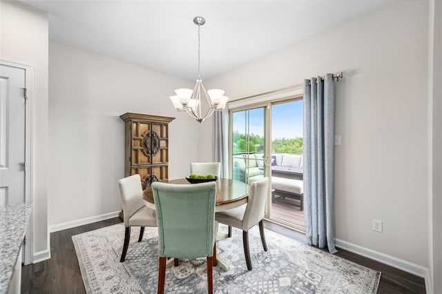 7005 Augusta Ln, Penn Twp Wml, PA 15644 - dining room with a chandelier, baseboards, and dark wood finished floors