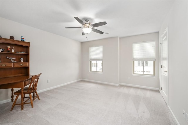7005 Augusta Ln, Penn Twp Wml, PA 15644 - unfurnished office with light colored carpet, a ceiling fan, and baseboards