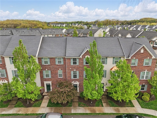 aerial perspective of suburban area