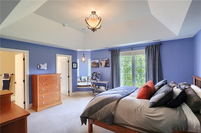 107 Mirage Dr, Cranberry Twp, PA 16066 - bedroom with a raised ceiling and light carpet