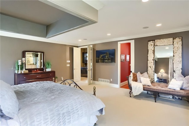 107 Mirage Dr, Cranberry Twp, PA 16066 - carpeted bedroom featuring recessed lighting, crown molding, and baseboards