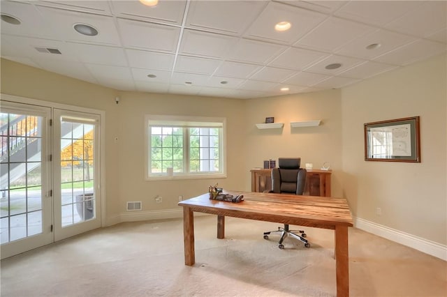 107 Mirage Dr, Cranberry Twp, PA 16066 - office area with light colored carpet, baseboards, and recessed lighting