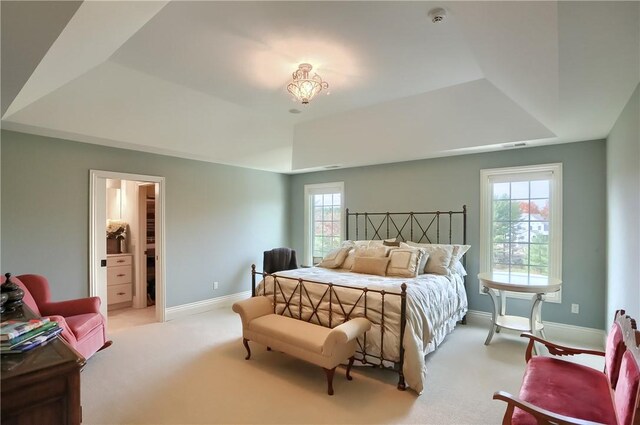 107 Mirage Dr, Cranberry Twp, PA 16066 - bedroom with a raised ceiling, light carpet, and multiple windows