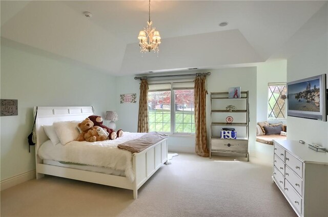 107 Mirage Dr, Cranberry Twp, PA 16066 - bedroom featuring multiple windows, a chandelier, and carpet