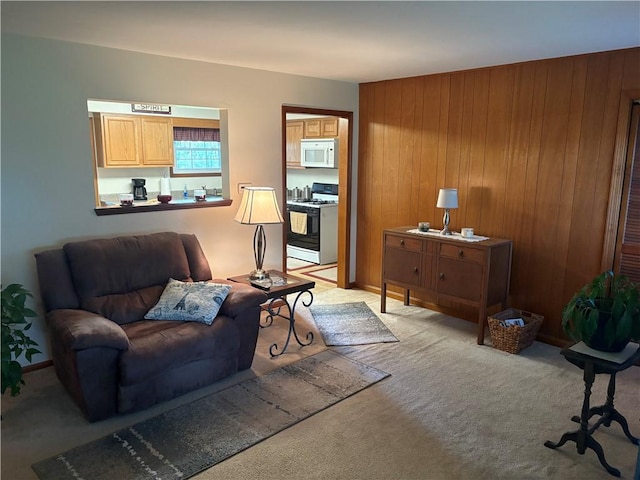 205 S Keel Ridge Rd, Hermitage, PA 16148 - living area featuring light colored carpet and wooden walls