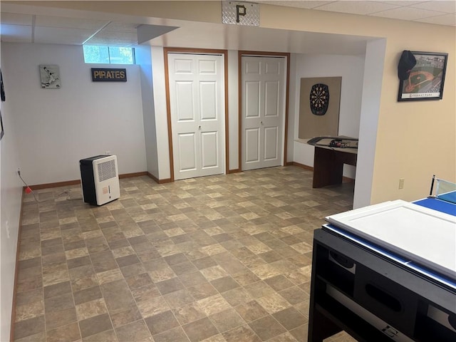 205 S Keel Ridge Rd, Hermitage, PA 16148 - basement with baseboards and a drop ceiling