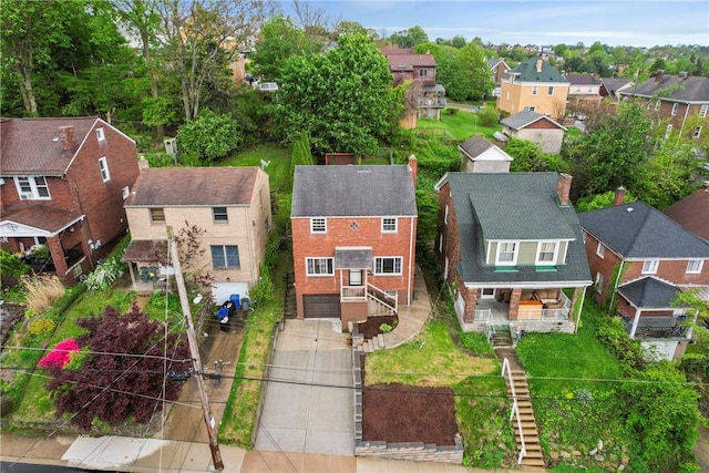 aerial perspective of suburban area