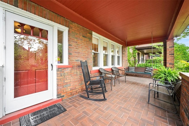 view of patio with covered porch