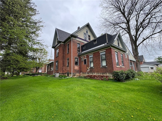 816 Main St, Brockway, PA 15824 - rear view of house featuring brick siding and a lawn