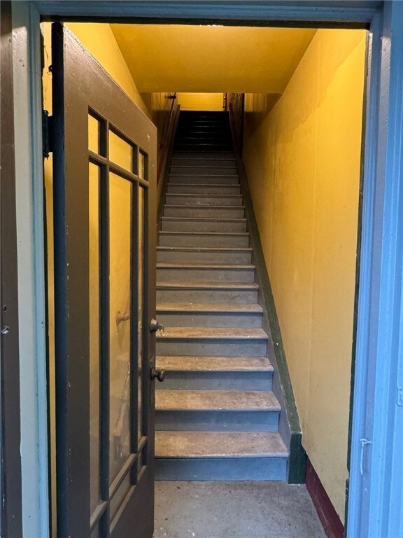 816 Main St, Brockway, PA 15824 - stairway with concrete floors