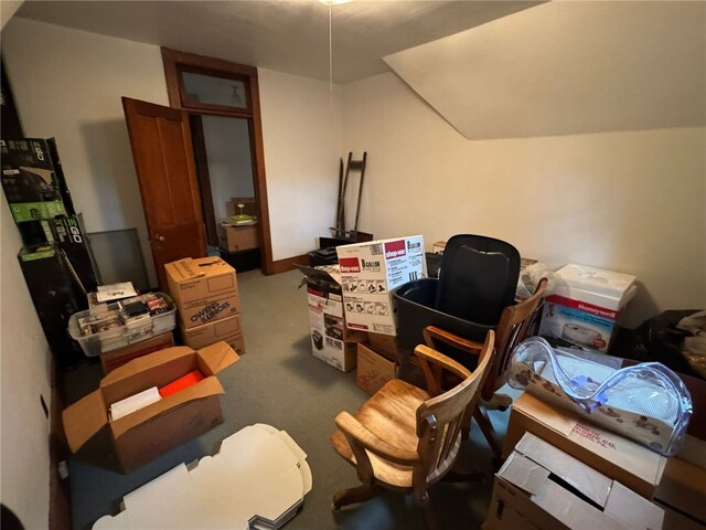 816 Main St, Brockway, PA 15824 - home office with carpet and lofted ceiling