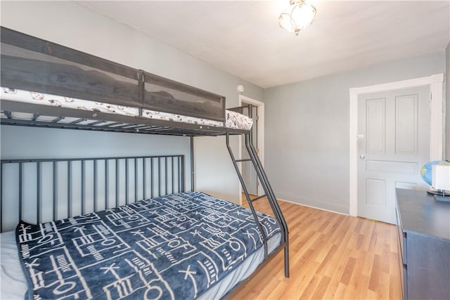 bedroom with light wood-style flooring