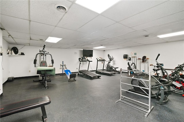 2120 Greentree Rd Unit 705E, Scott Twp Sal, PA 15220 - gym with a paneled ceiling and baseboards