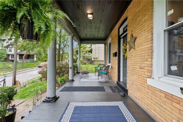 view of patio with a porch