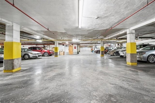 view of parking garage