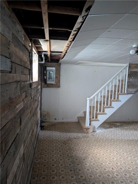 below grade area with stairway