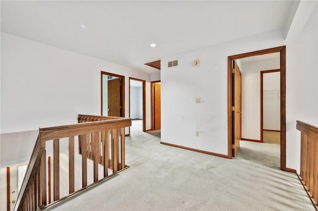 402 Forest Edge Ct, Mccandless, PA 15090 - hallway featuring an upstairs landing, light colored carpet, baseboards, and recessed lighting