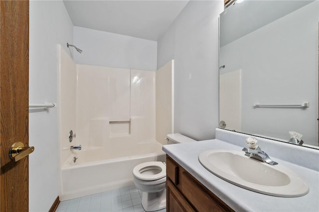 402 Forest Edge Ct, Mccandless, PA 15090 - full bath featuring toilet, tile patterned flooring, vanity, and washtub / shower combination