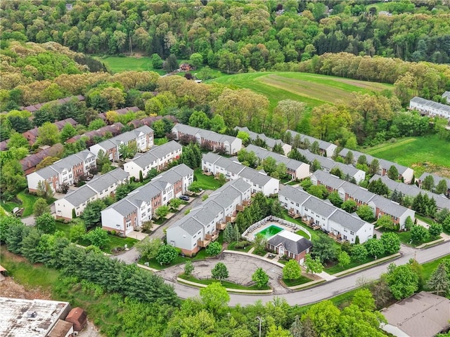 402 Forest Edge Ct, Mccandless, PA 15090 - aerial perspective of suburban area with a heavily wooded area