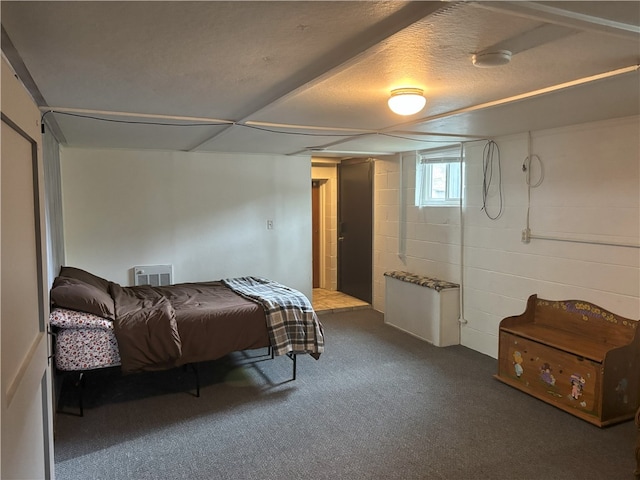 465 S 6th St, Indiana Boro Ind, PA 15701 - bedroom featuring dark colored carpet and concrete block wall