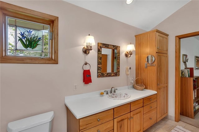 bathroom with toilet and vanity