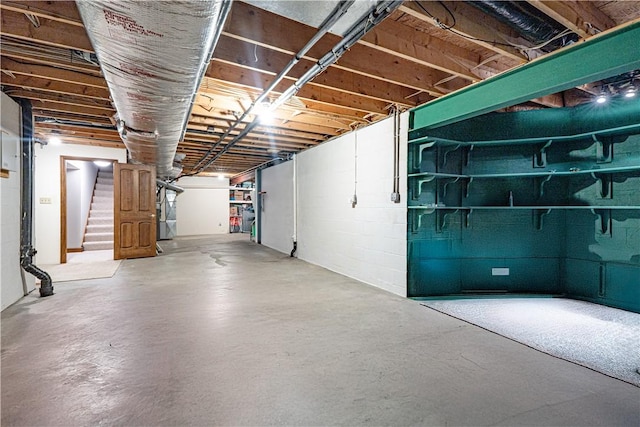 unfinished below grade area with stairs