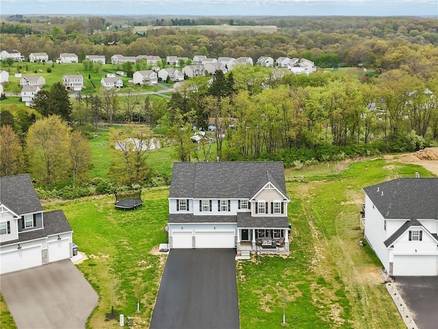 aerial view of residential area