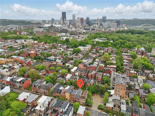 drone / aerial view of a skyline view