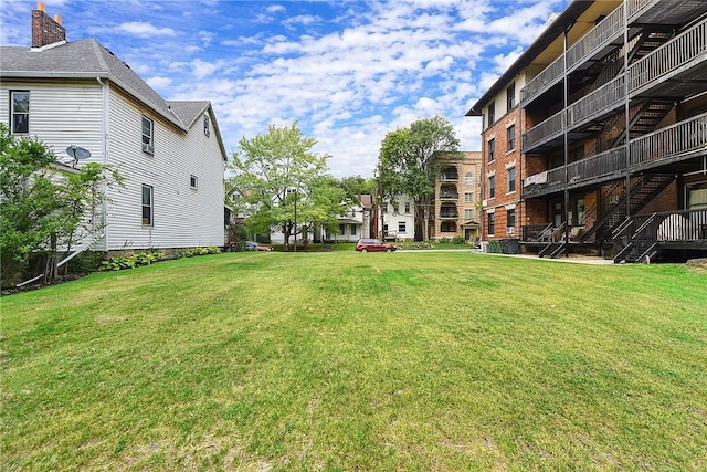 view of grassy yard