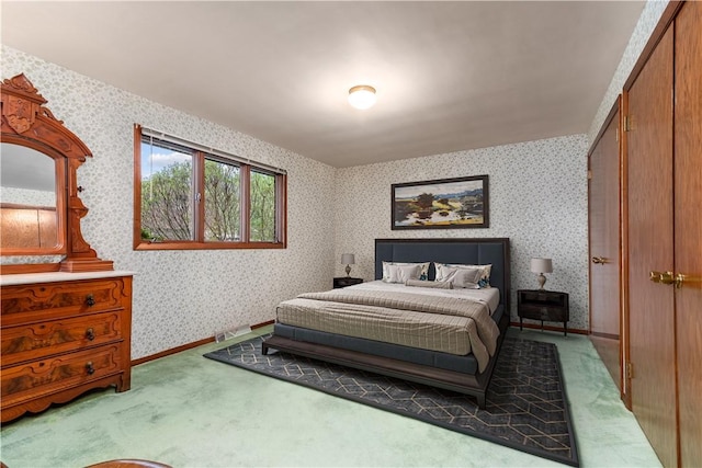 108 Crestview Dr, Evans City Boro, PA 16033 - bedroom with wallpapered walls and carpet flooring