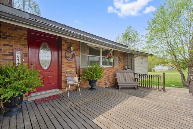 wooden terrace with covered porch
