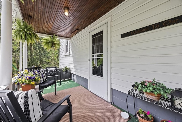 view of patio with a porch