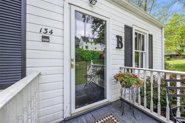 view of doorway to property