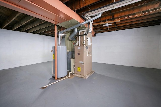 1104 Bennett Ave, Jeannette, PA 15644 - unfinished below grade area featuring gas water heater and heating unit