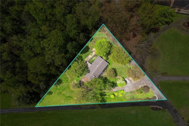 aerial view of property's location featuring property parcel outlined
