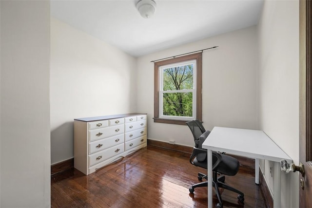 7208 Raymond St, Swissvale, PA 15218 - office featuring dark wood-type flooring and baseboards