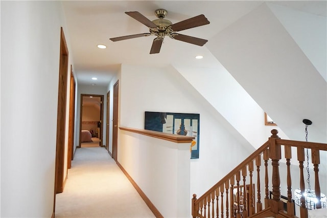 106 Arbor Trl, Slippery Rock Boro, PA 16057 - hallway featuring an upstairs landing and recessed lighting