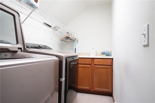 106 Arbor Trl, Slippery Rock Boro, PA 16057 - washroom featuring washer and dryer and cabinet space