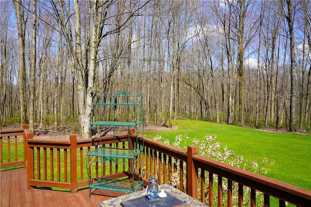 106 Arbor Trl, Slippery Rock Boro, PA 16057 - deck with a lawn and a wooded view