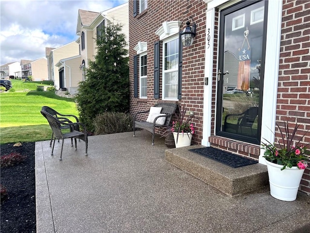 view of patio featuring a residential view